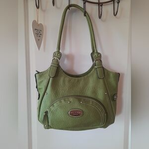 Rosetti Brand, Medium Sized Over the Shoulder Strap Purse, Green w/ Pockets